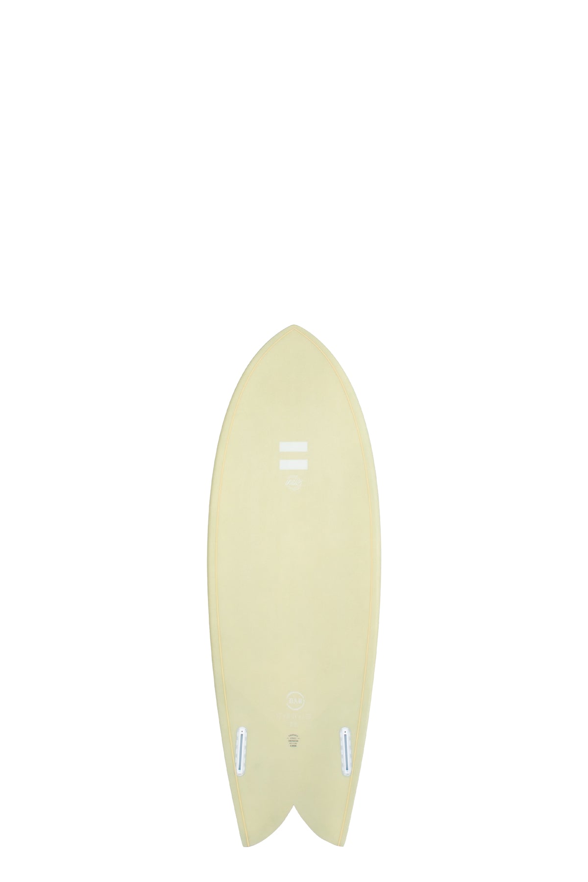 Back view of the Indio Endurance DAB surfboard featuring a smooth, solid Green Cement color on the deck, displayed on a white background.
