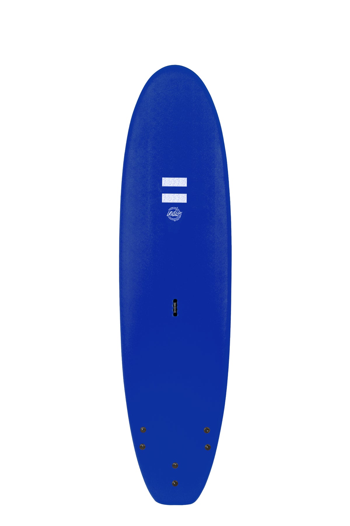Front view of the Indio Easy softboard featuring a smooth, solid Royal color on the deck, displayed on a white background.