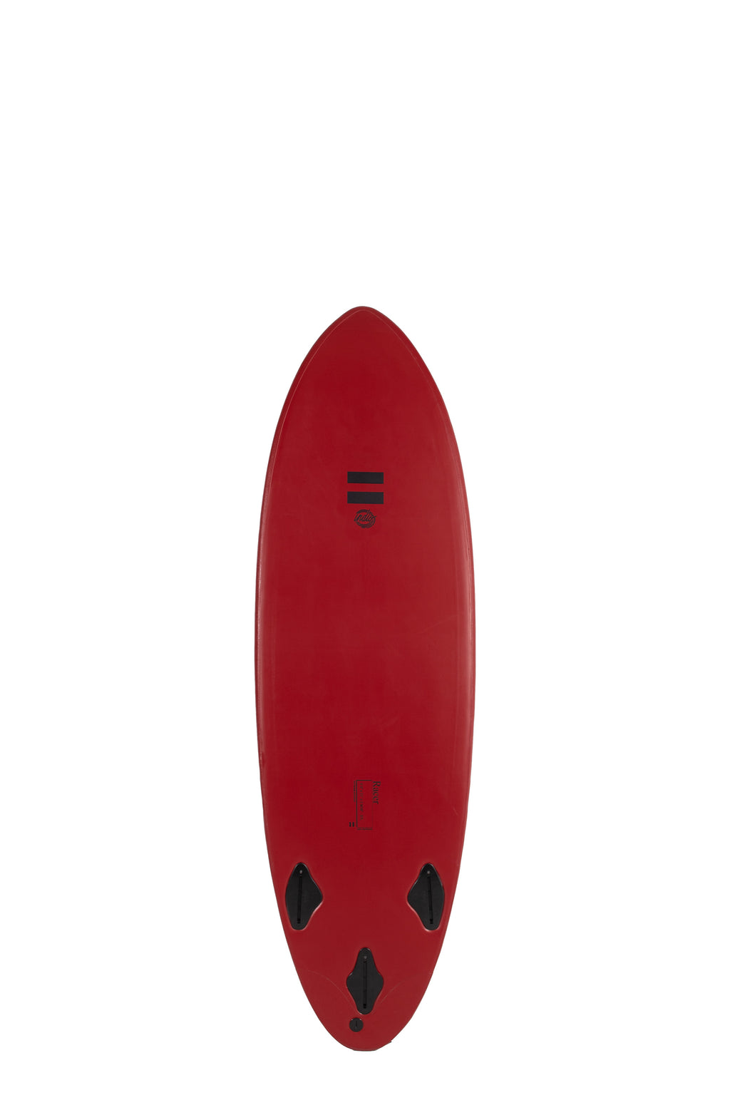 Back view of the Indio x Suntech Racer softboard featuring a smooth, solid Wine color on the deck, displayed on a white background.