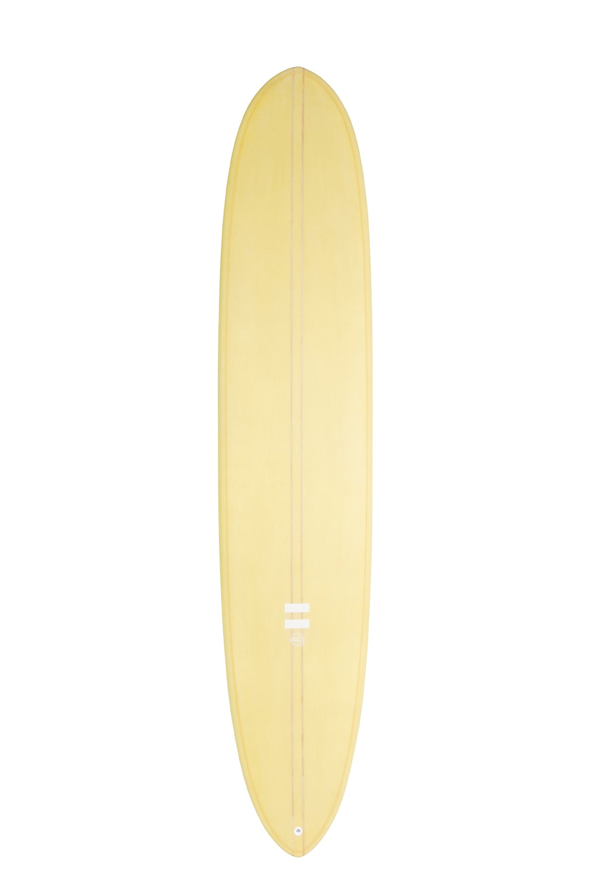 Front view of the Indio Endurance Trim Machine surfboard featuring a smooth, solid Ambiguous color on the deck, displayed on a white background.